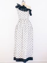 Albert Capraro Black and White Bow Dress Dress arcadeshops.com