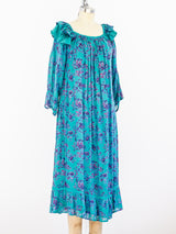 Floral Cotton Gauze Ruffle Dress Dress arcadeshops.com
