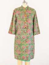 Floral Raw Silk Indian Tunic Dress arcadeshops.com