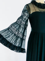 Elizabeth Arden Black Chiffon Gown Dress arcadeshops.com