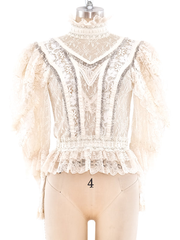 Victorian Inspired Beaded Lace Top Top arcadeshops.com