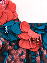 Scott Barrie Floral Printed Chiffon Flutter Dress Dress arcadeshops.com