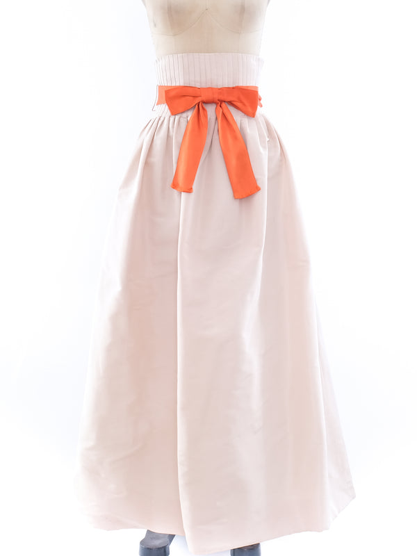 Cream Faille Silk Maxi Skirt Bottom arcadeshops.com