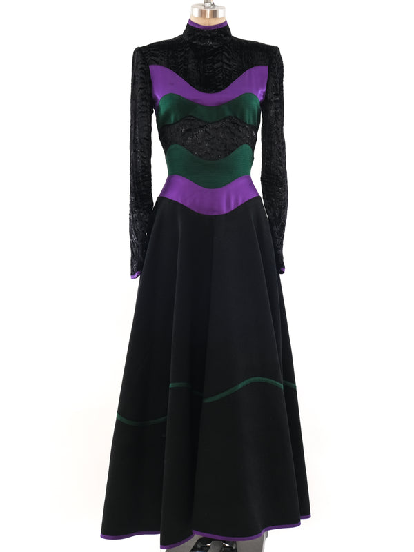 Geoffrey Beene Pieced Colorblock Gown Dress arcadeshops.com