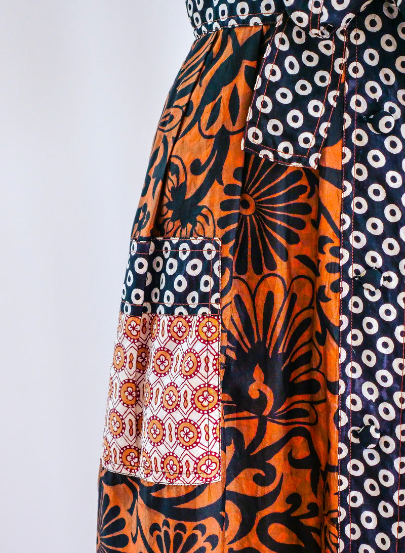 Jean Muir Indian Block Print Silk Dress Dress arcadeshops.com