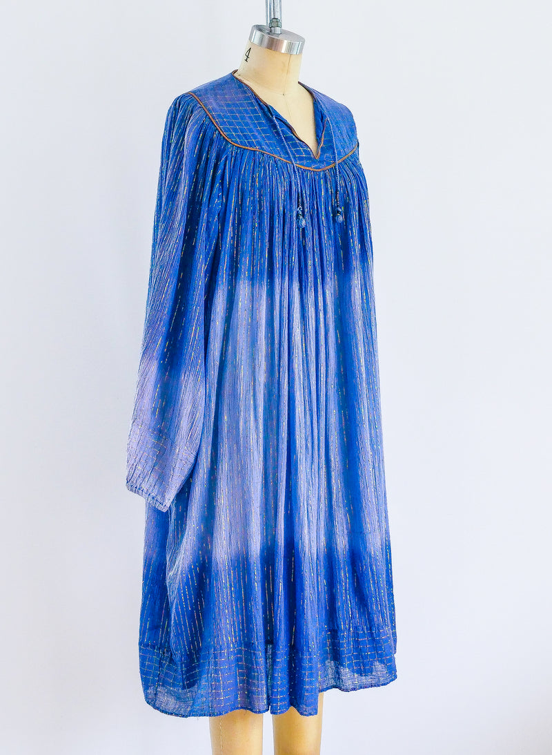 1970's Dip Dyed Cotton Gauze Indian Dress Dress arcadeshops.com
