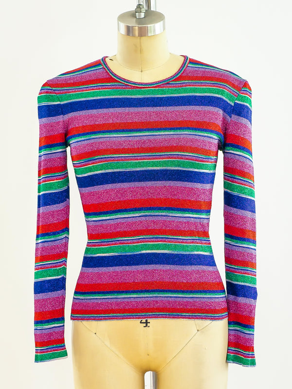 Lurex Stripe Knit Top Top arcadeshops.com