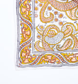 Orange and Yellow Paisley Block Print Indian Handkerchief Accessories arcadeshops.com
