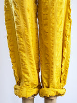 Mustard Cotton Gauze Drawstring Pants Bottom arcadeshops.com