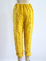 Mustard Cotton Gauze Drawstring Pants Bottom arcadeshops.com