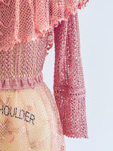 Pink Crochet Victorian Inspired Top Top arcadeshops.com