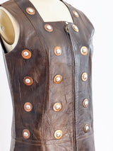 Studded Leather Sleeveless Tunic Dress Dress arcadeshops.com