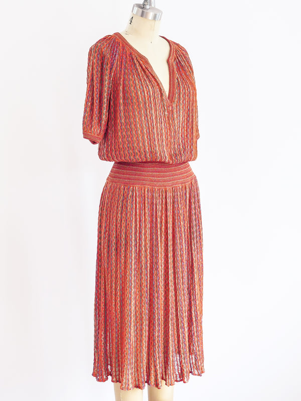 1970's Missoni Orange Knit Dress Dress arcadeshops.com