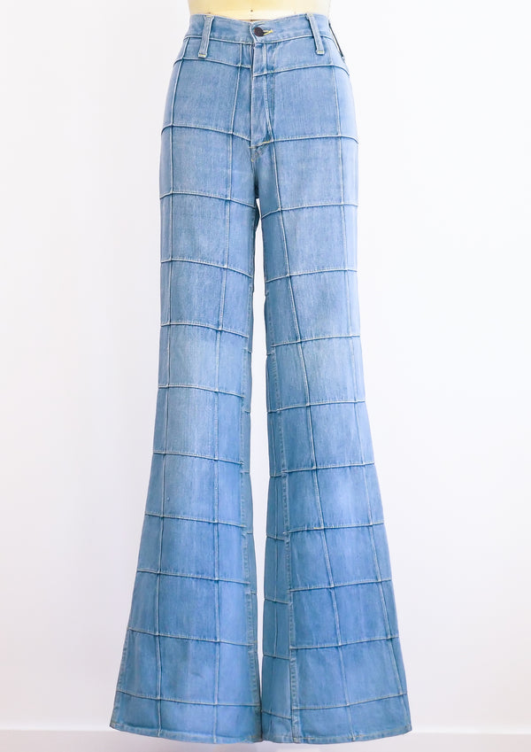 Patchwork Denim Bell Bottoms Pants arcadeshops.com