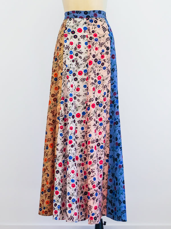 Floral Patchwork Maxi Skirt Skirt arcadeshops.com