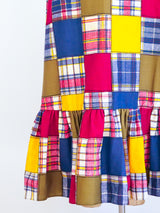 Madras Patchwork Ruffle Maxi Skirt Skirt arcadeshops.com