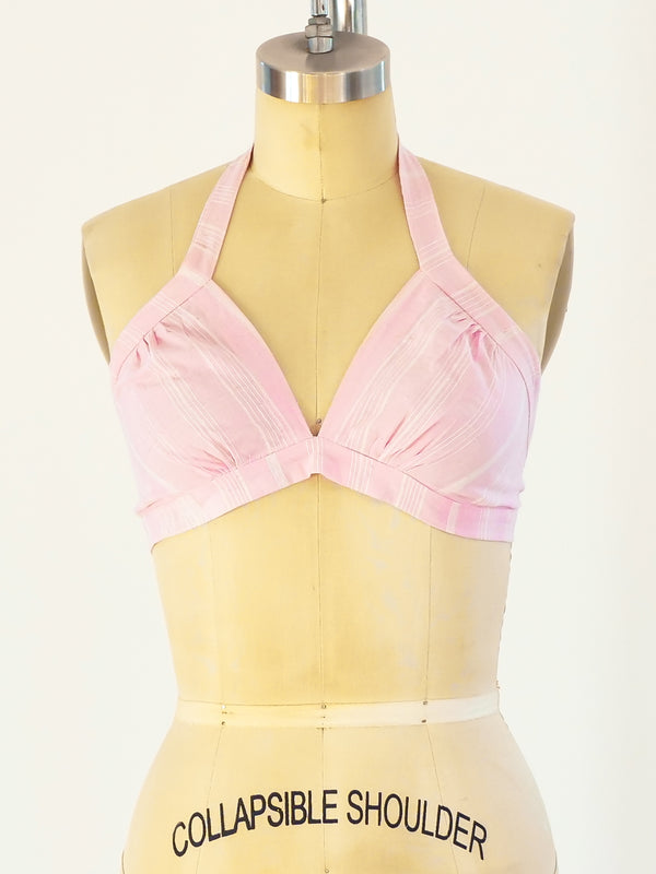 Pink Cotton Halter Top arcadeshops.com