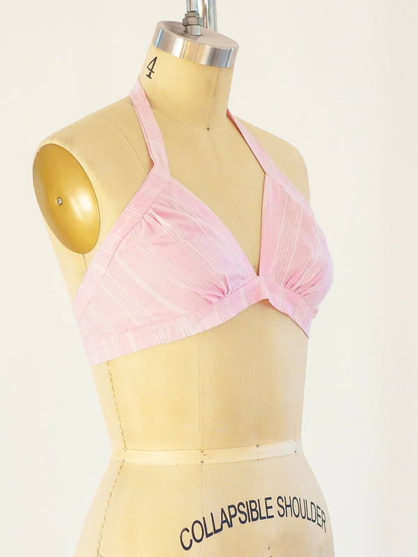 Pink Cotton Halter Top arcadeshops.com