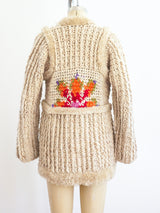 Floral Hand Knit Jacket Top arcadeshops.com