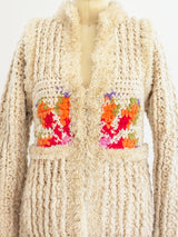 Floral Hand Knit Jacket Top arcadeshops.com