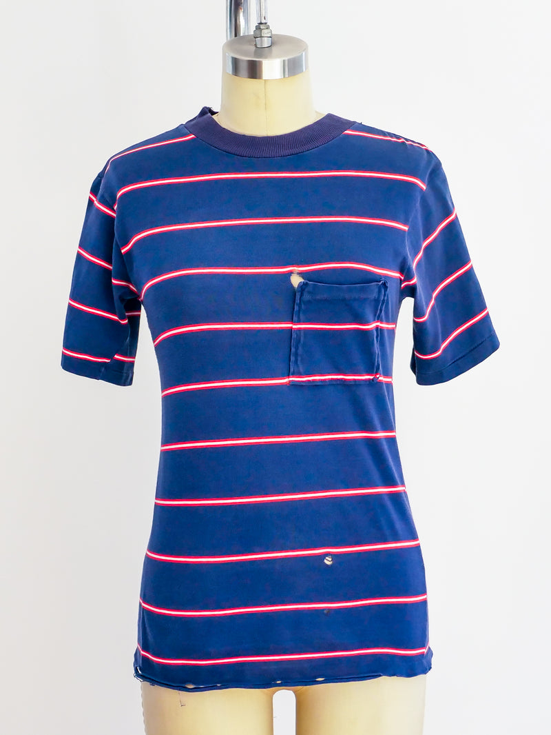 1960's Striped Pocket Tee T-shirt arcadeshops.com