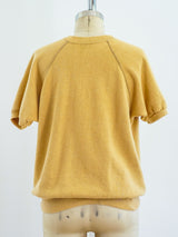 Beige Short Sleeved Sweatshirt Top arcadeshops.com