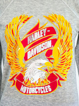 Harley Davidson Heather Grey Sweatshirt Top arcadeshops.com
