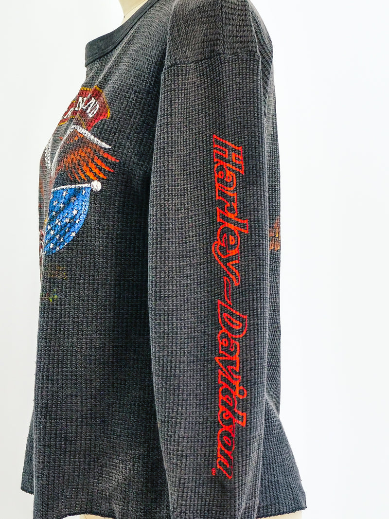Harley Davidson Double Sided Graphic Thermal Top arcadeshops.com