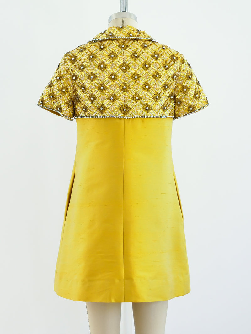 1960s Embellished Raw Silk Dress Dress arcadeshops.com