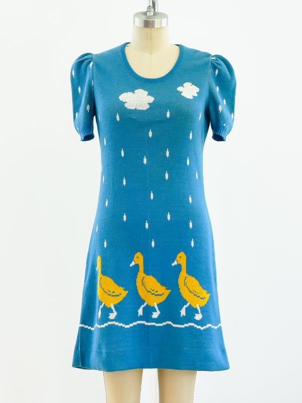 1970's Novelty Knit Duck Dress Dress arcadeshops.com