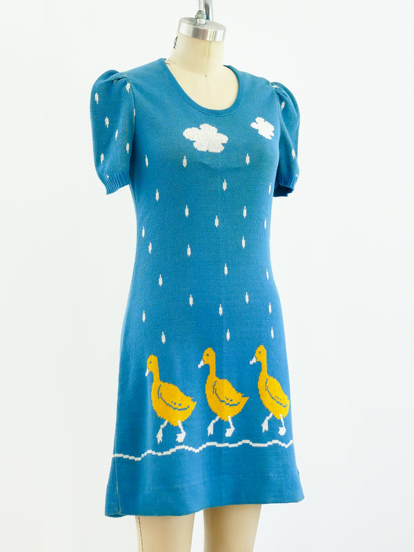 1970's Novelty Knit Duck Dress Dress arcadeshops.com