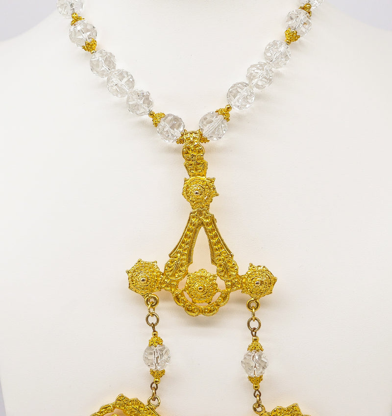 Crystal Fringed Pendant Necklace Jewelry arcadeshops.com