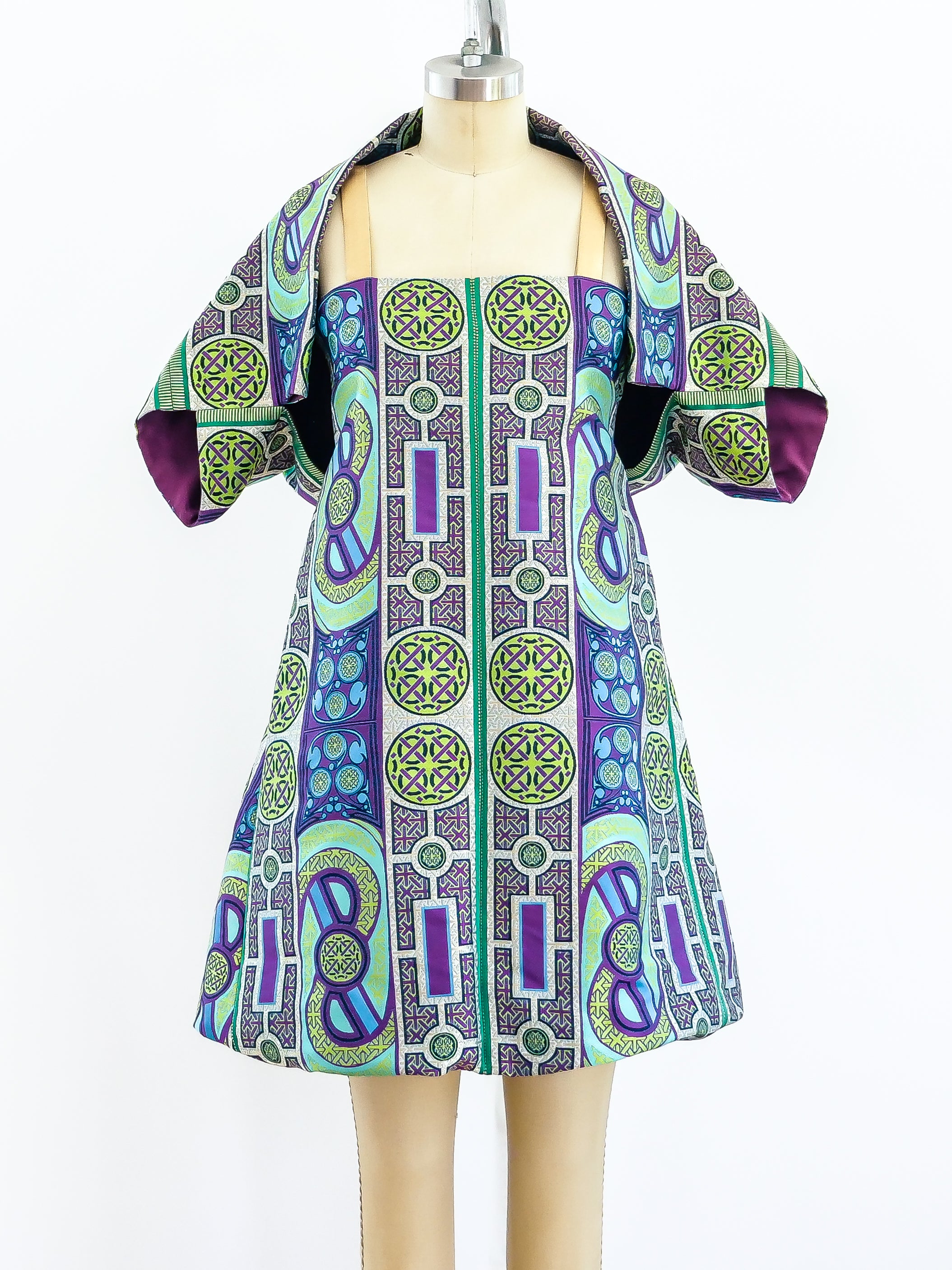 トップス Issey Miyake shrug Issey Miyake Brocade Bubble Dress with Shrug