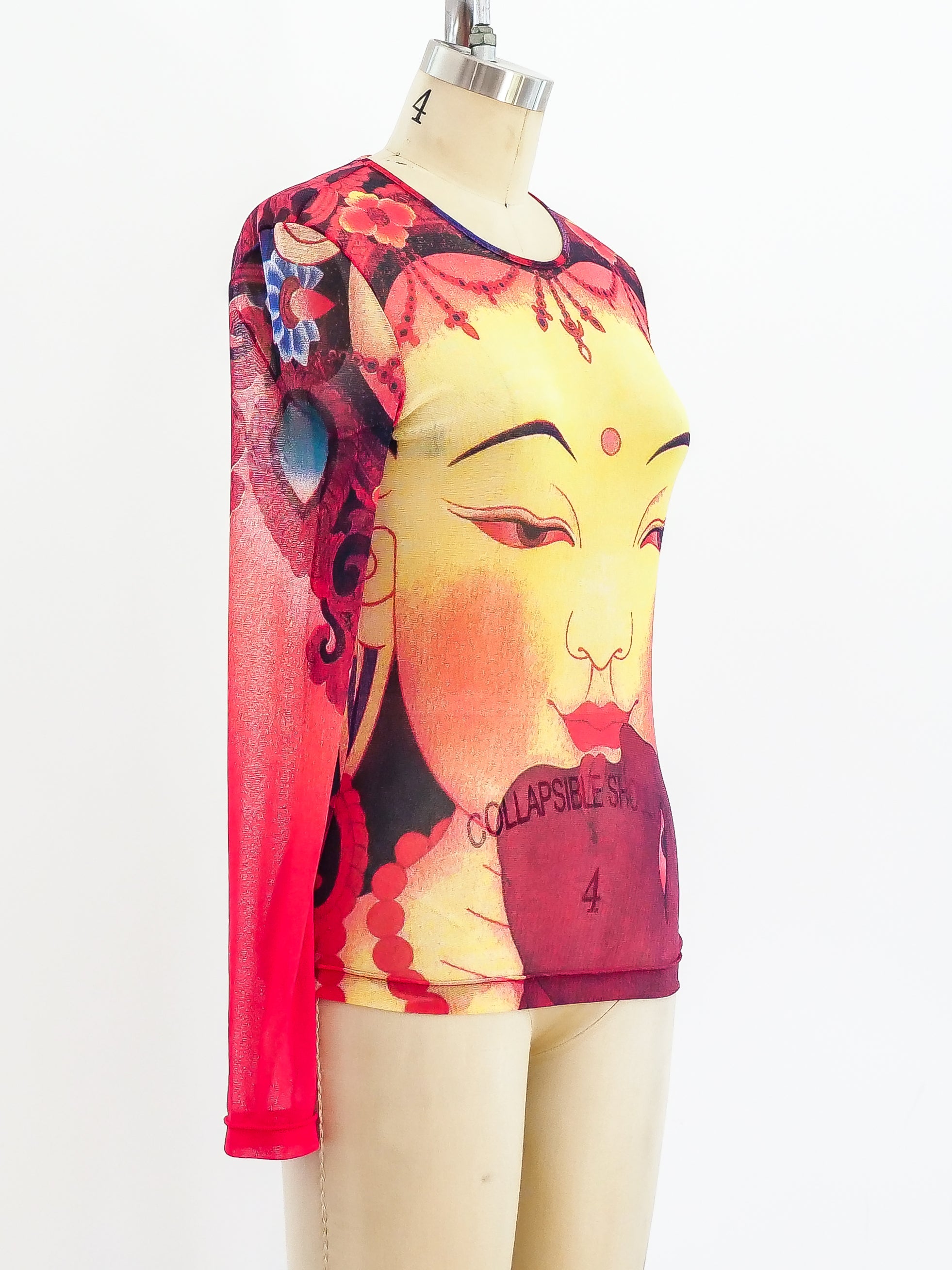 Vivienne Tam Buddha Face Mesh Top