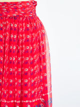 Christian Dior Silk Chiffon Printed Skirt Bottom arcadeshops.com