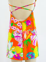 Geoffrey Beene Floral Silk Halter Mini Dress arcadeshops.com