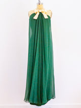 Silk Chiffon Gown with Satin Bow Dress arcadeshops.com