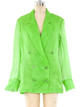 Yves Saint Laurent Kelly Green Mesh Blazer Jacket arcadeshops.com