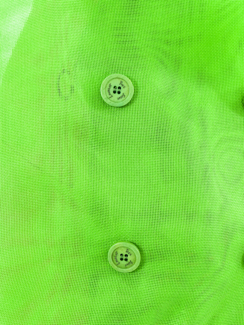 Yves Saint Laurent Kelly Green Mesh Blazer Jacket arcadeshops.com