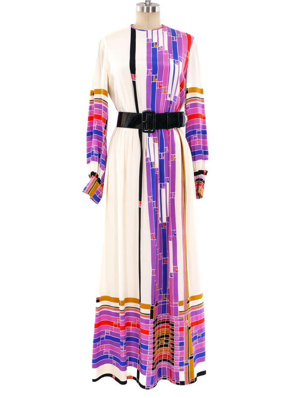 Teal Traina Colorblock Silk Maxi Dress Dress arcadeshops.com