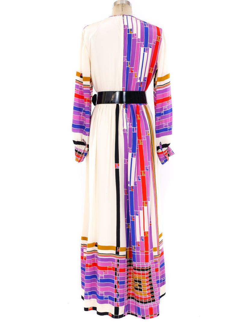 Teal Traina Colorblock Silk Maxi Dress Dress arcadeshops.com