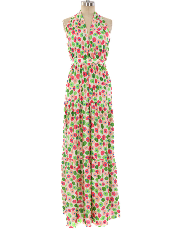 Oscar de la Renta Dot Printed Halter Dress Dress arcadeshops.com