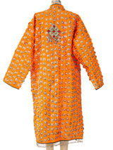 Orange Afghani Coin Embellished Coat Jacket arcadeshops.com
