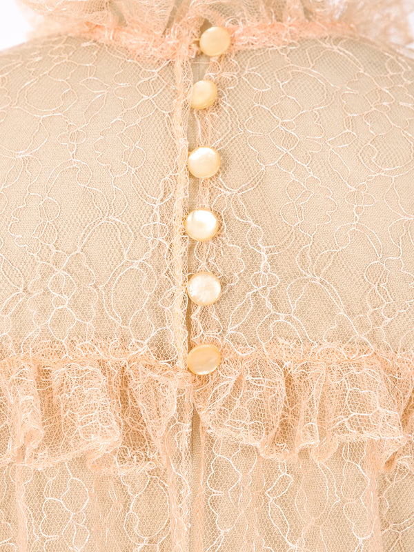 Pink Lace Ruffle Top Top arcadeshops.com