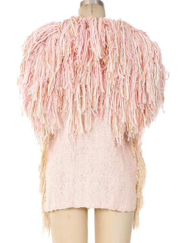 Yarn Fringe Shag Woven Vest jacket arcadeshops.com