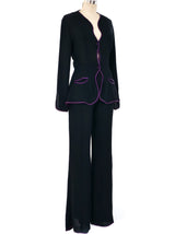 Ossie Clark Black Crepe Judy Pant Suit Suit arcadeshops.com