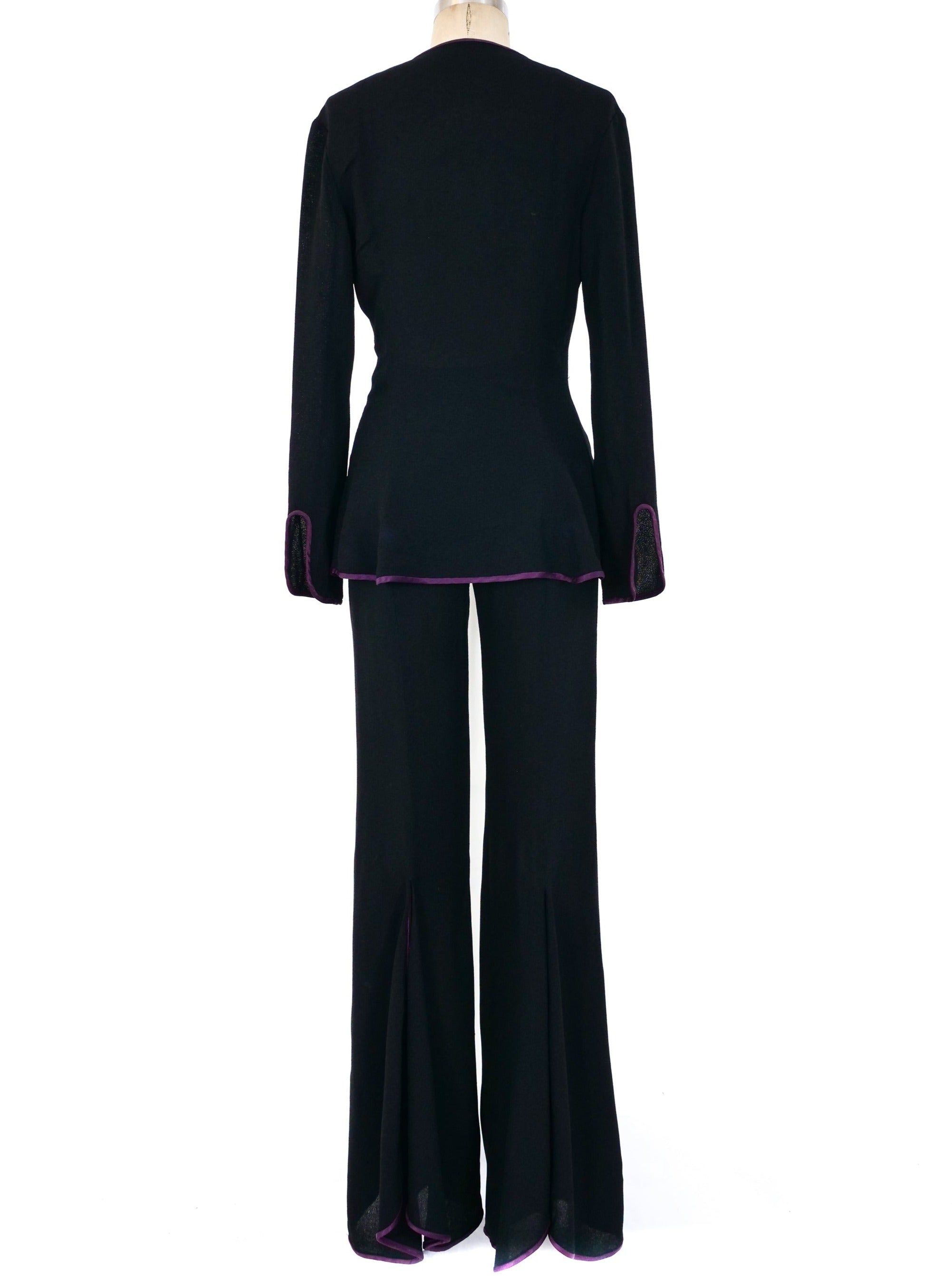 Ossie Clark Black Crepe Judy Pant Suit