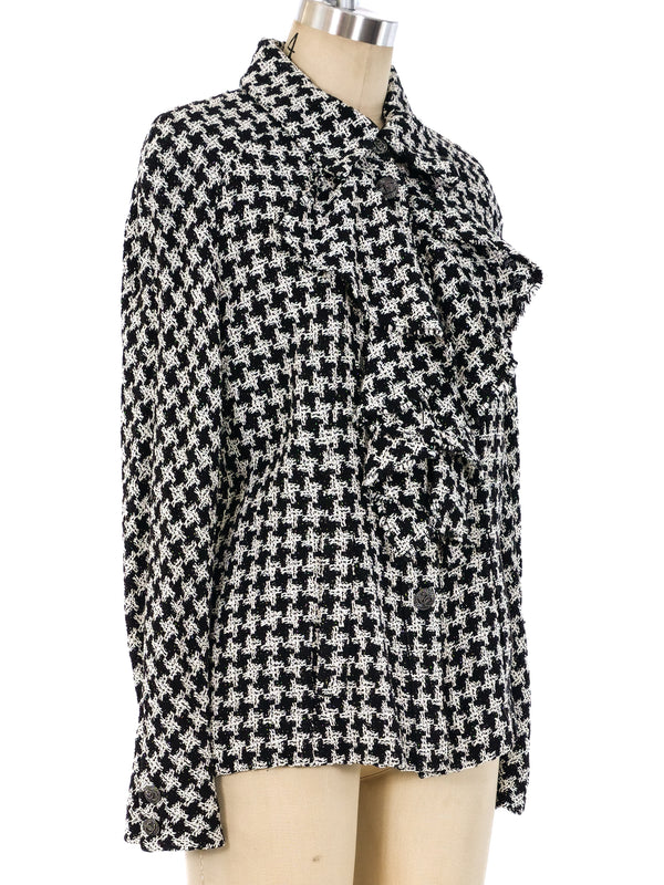 Chanel Houndstooth Ruffled Top Top arcadeshops.com