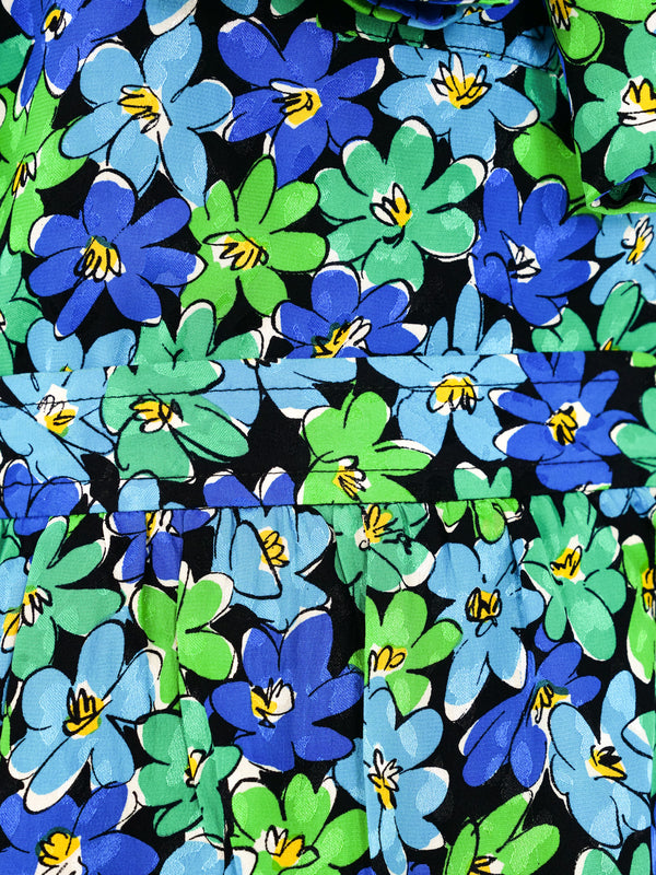 Yves Saint Laurent Floral Printed Silk Ensemble Suit arcadeshops.com