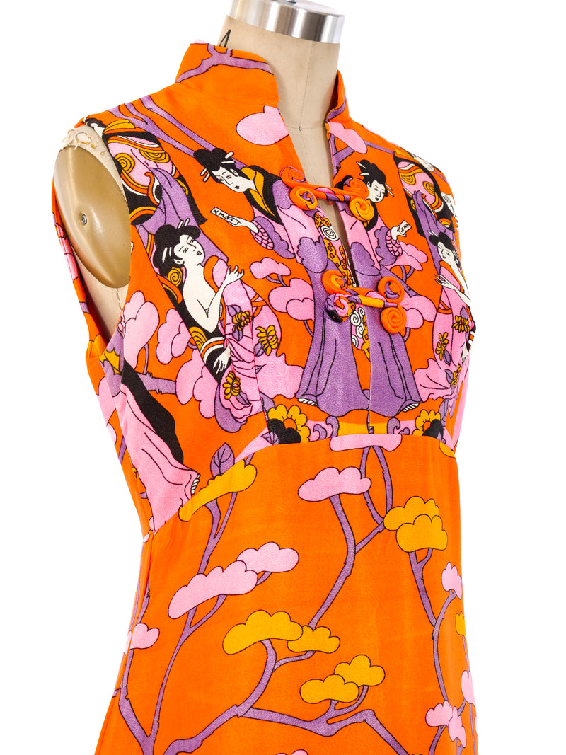 Geisha Printed Sleeveless Maxi Dress Dress arcadeshops.com